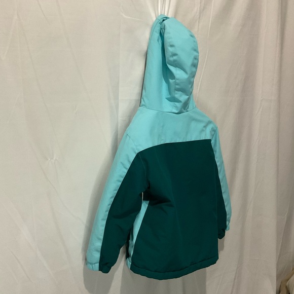 Swiss Tech Girls Winter Coat Double Zipper Size 4/5 XS/XCH Blue/White/Green - Picture 5 of 16